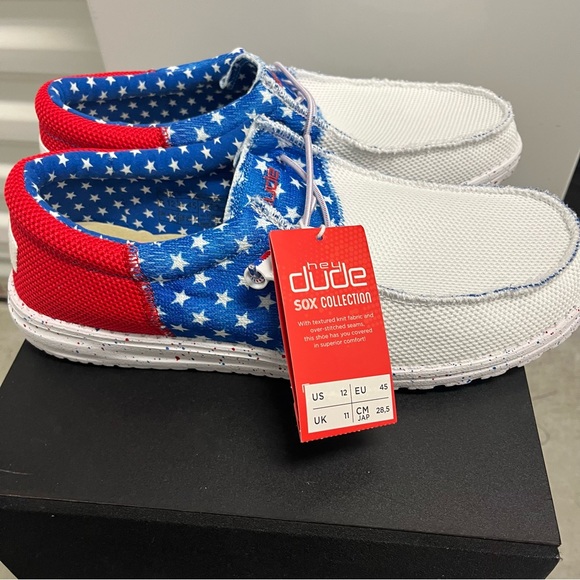 Hey Dude Shoes New Hey Dude Wally Sox Tri American Pride Patriotic